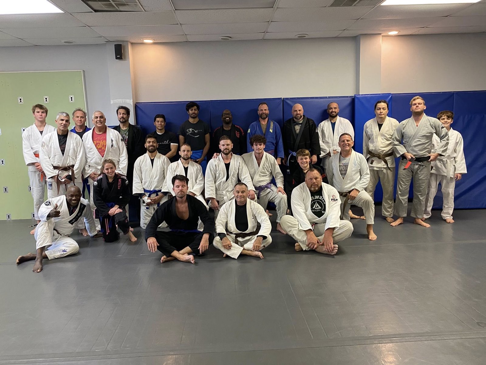 The Tampa Jiu-Jitsu team together on the mats after class